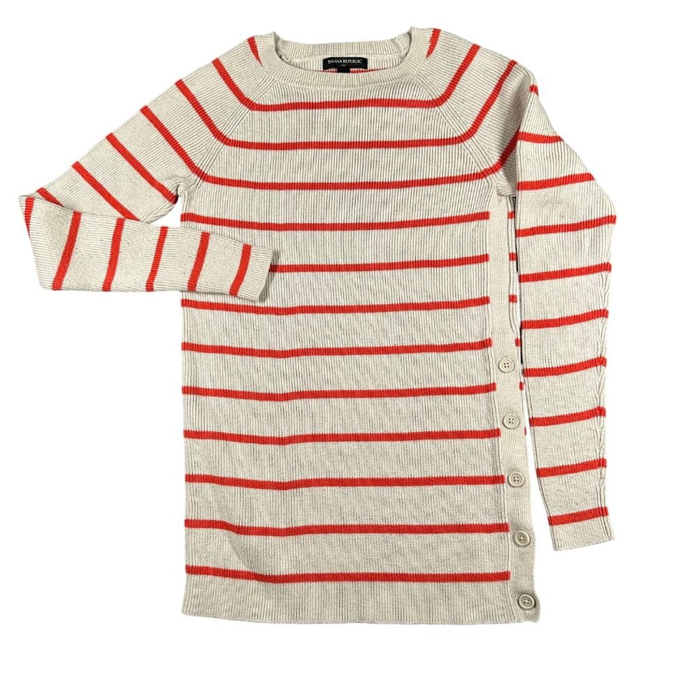 Banana‎ Republic Factory Sweater Womens XS Striped Ribbed Long Sleeve Sweater